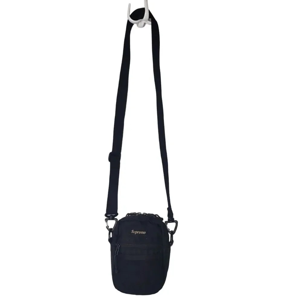 SUPREME SS17 Black Cross Body Nylon Bag Unisex Hiking Camping
